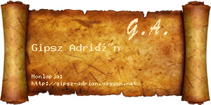 Gipsz Adrián névjegykártya